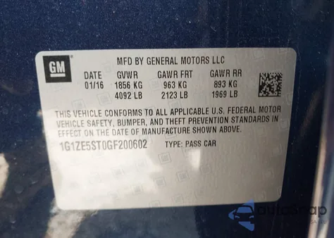 2016 Chevrolet Malibu 1Lt z USA, uszkodzony, nr VIN 1G1ZE5ST0GF200602